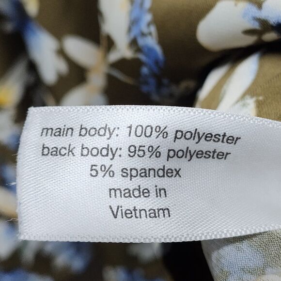 Lane Bryant Blouse Top Women Plus Size 26/28 Green Floral Short Sleeve Casual - Picture 8 of 9